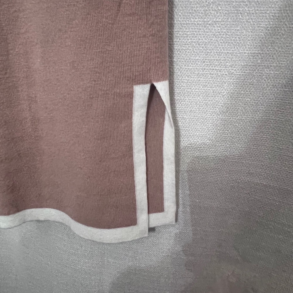 Womens Wide Leg Knit Lounge Pants Med Pink Viscose Nylon PBT Trimmed Side Slits - Picture 4 of 8